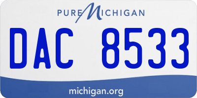 MI license plate DAC8533