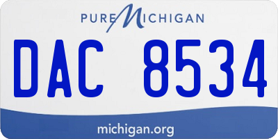 MI license plate DAC8534