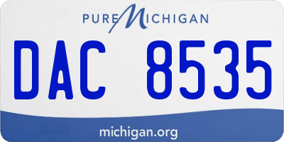 MI license plate DAC8535