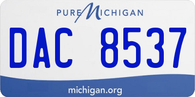 MI license plate DAC8537
