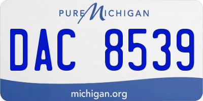 MI license plate DAC8539