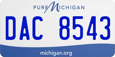 MI license plate DAC8543