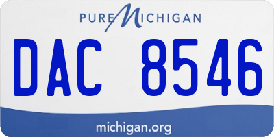 MI license plate DAC8546