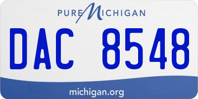 MI license plate DAC8548