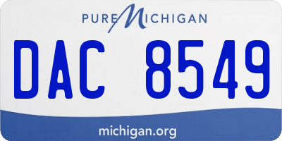 MI license plate DAC8549