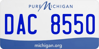 MI license plate DAC8550