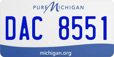 MI license plate DAC8551