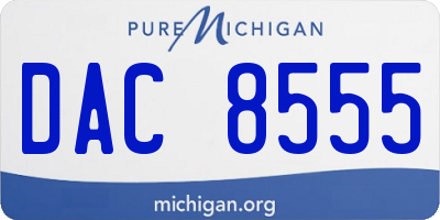 MI license plate DAC8555