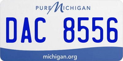 MI license plate DAC8556