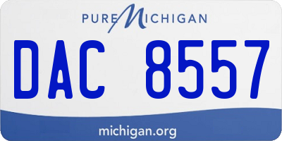 MI license plate DAC8557