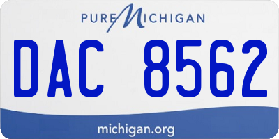 MI license plate DAC8562