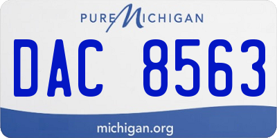 MI license plate DAC8563