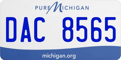 MI license plate DAC8565