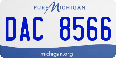 MI license plate DAC8566