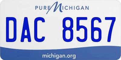 MI license plate DAC8567
