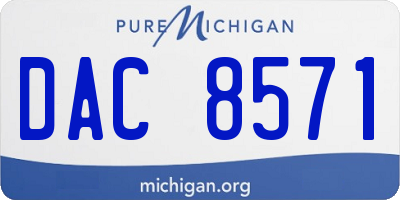 MI license plate DAC8571