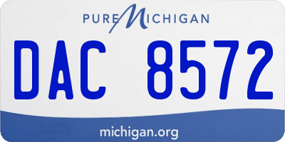 MI license plate DAC8572