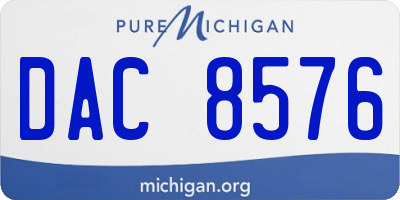 MI license plate DAC8576