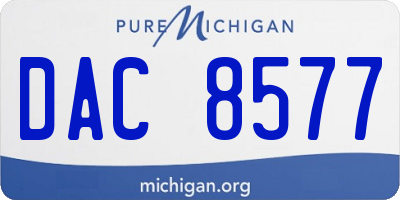 MI license plate DAC8577