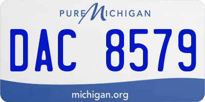 MI license plate DAC8579