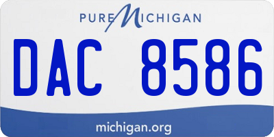 MI license plate DAC8586