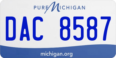 MI license plate DAC8587