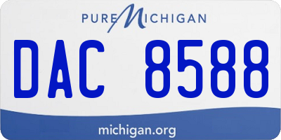 MI license plate DAC8588