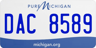 MI license plate DAC8589