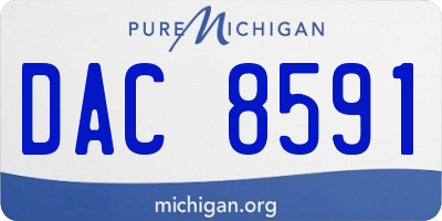 MI license plate DAC8591