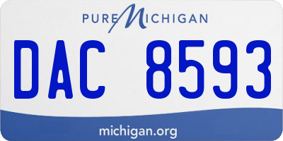 MI license plate DAC8593