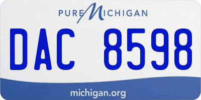 MI license plate DAC8598