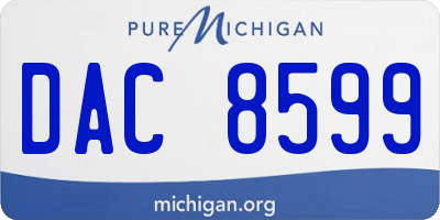 MI license plate DAC8599