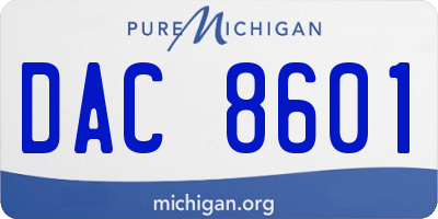 MI license plate DAC8601