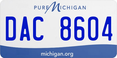 MI license plate DAC8604
