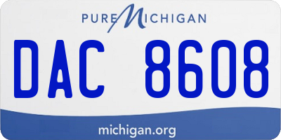 MI license plate DAC8608