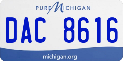 MI license plate DAC8616