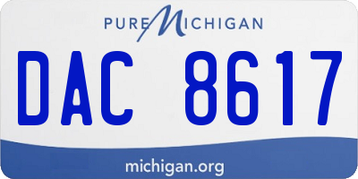MI license plate DAC8617