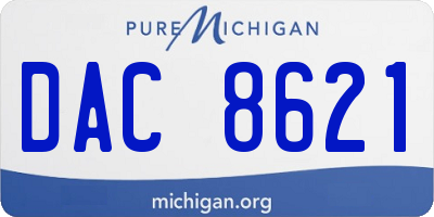 MI license plate DAC8621