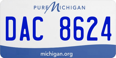 MI license plate DAC8624