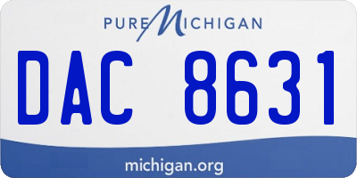 MI license plate DAC8631