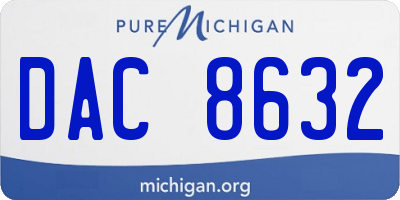 MI license plate DAC8632