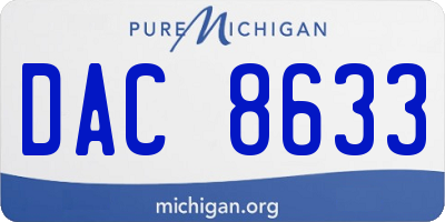 MI license plate DAC8633
