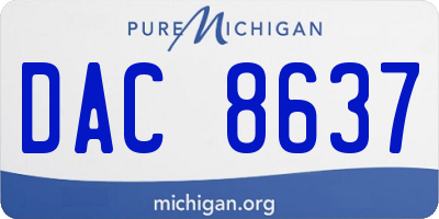 MI license plate DAC8637