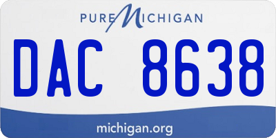 MI license plate DAC8638