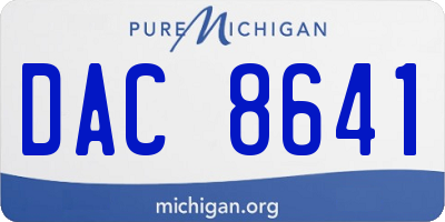 MI license plate DAC8641