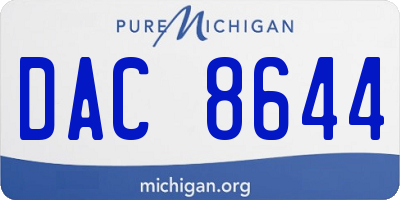 MI license plate DAC8644