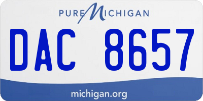 MI license plate DAC8657