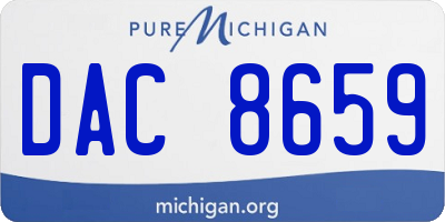 MI license plate DAC8659