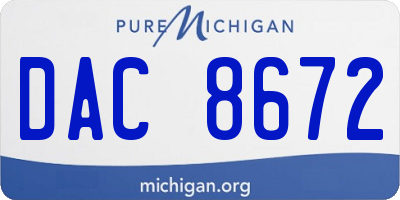 MI license plate DAC8672