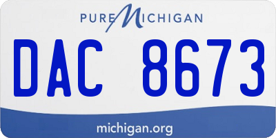 MI license plate DAC8673